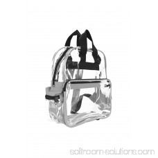 DALIX Small Clear Backpack Transparent PVC Security Security School Bag in Red